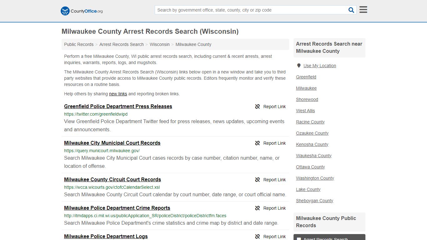 Arrest Records Search - Milwaukee County, WI (Arrests & Mugshots)